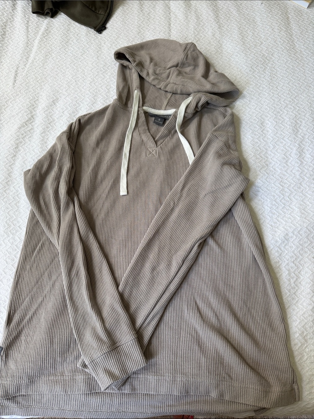 Free Fly Waffle-Knit Hooded Pullover - Neutral Taupe